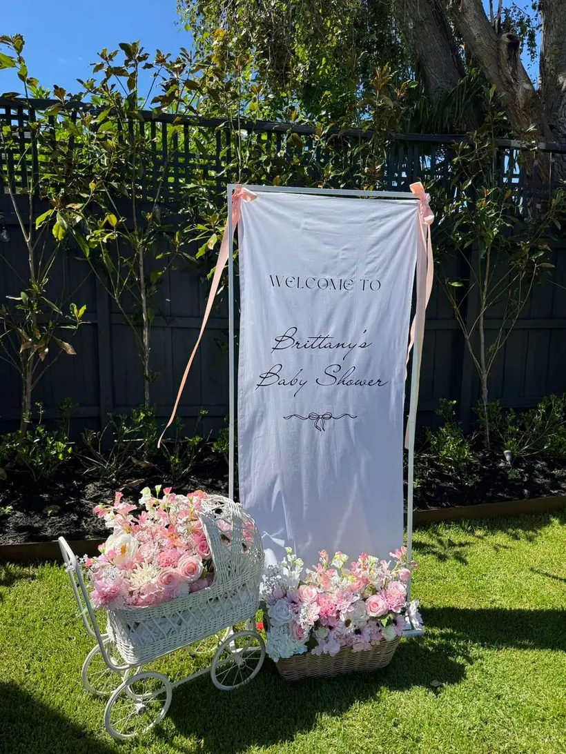 Brittany's baby shower welcome banner